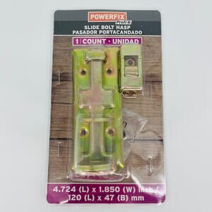 Powerfix Profi Galvanized Steel Slide Bolt Hasp Set Including Screws New/Sealed